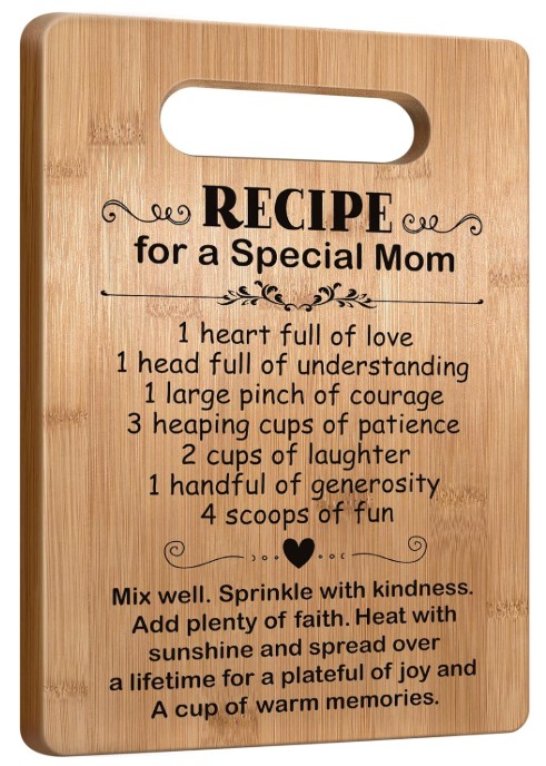 mom recipe cutting board