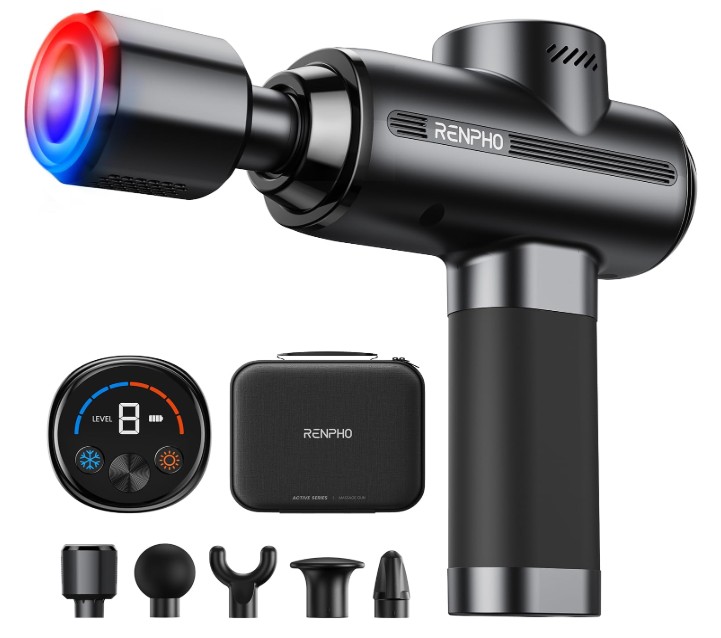 muscle massage gun with heat and cold