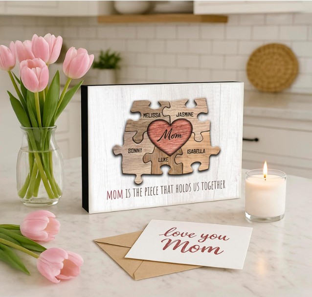 personalized puzzle wall art MOM