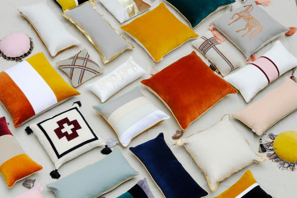 a group of different colored ties