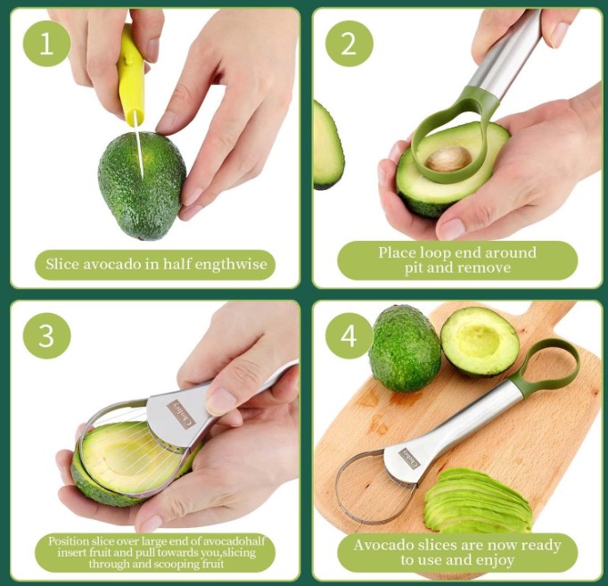 Weird and Fun Finds; avocado peeler pitter slicer