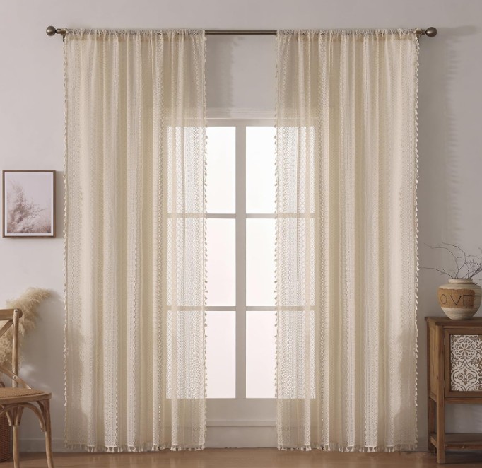 Boho decor Crochet Curtains