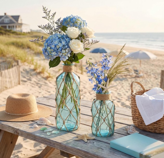 coastal glass vases
