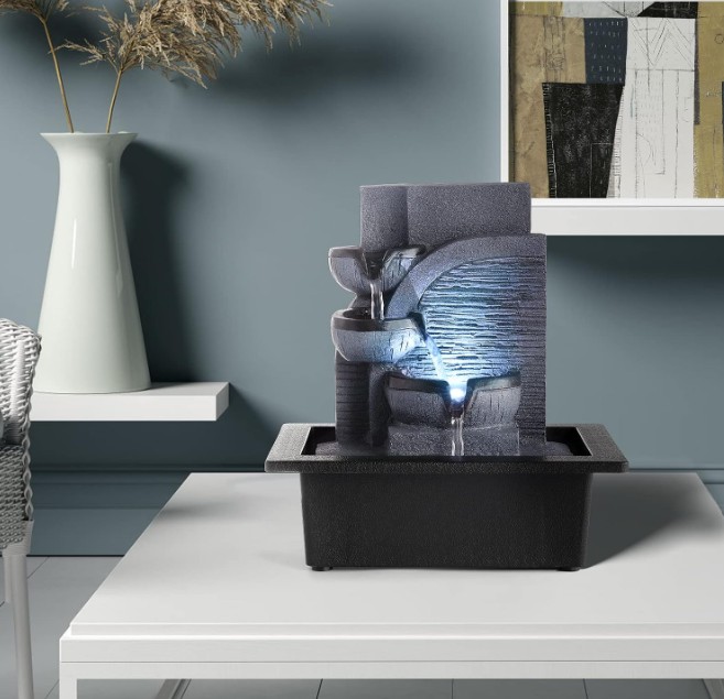 indoor water features; compact tabletop fountain