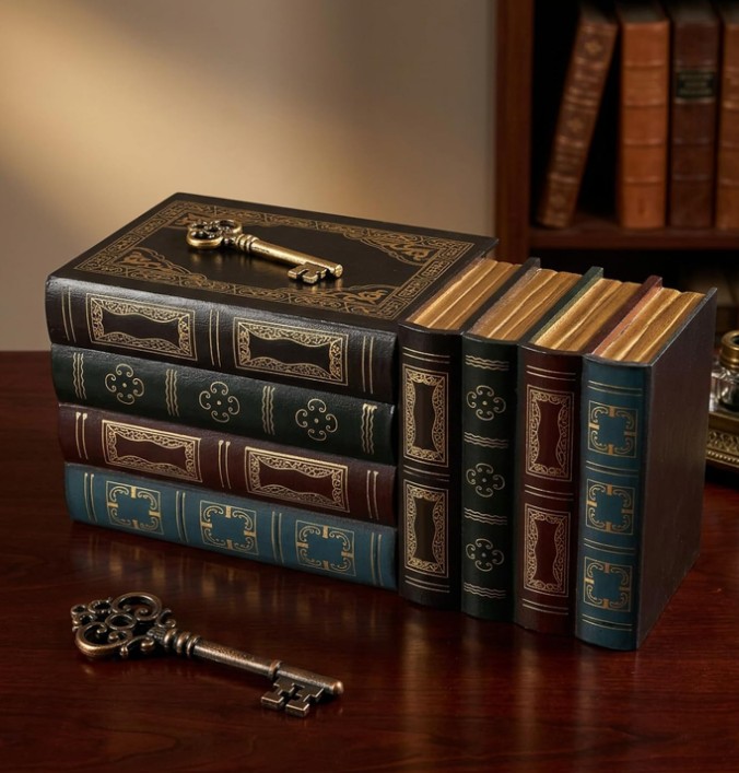 dark academia book stack