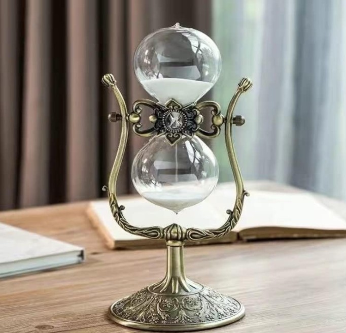dark academia decorating; hourglass