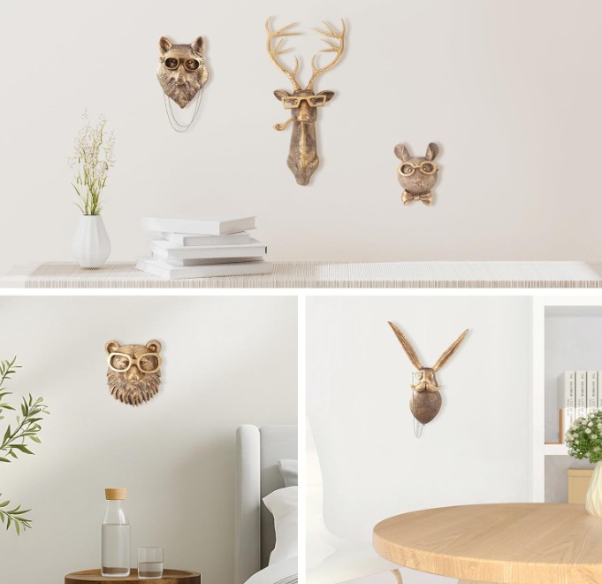 Eclectic Decorating; eclectic decor animal head wall decor
