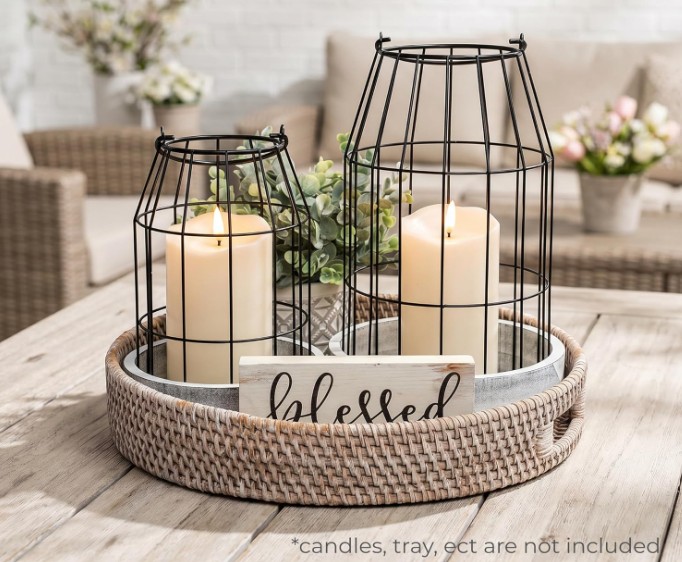 modern farmhouse candle lanterns