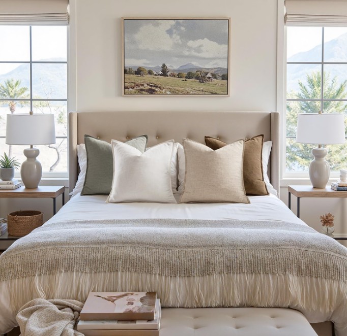 organic modern Neutral Linen Pillow Covers