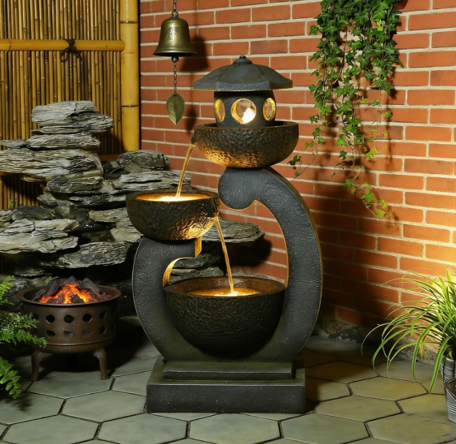 tiered lantern fountain