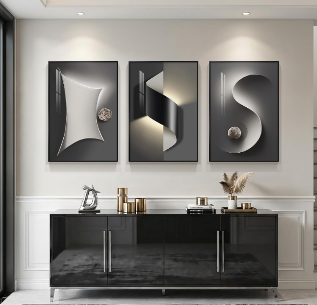Black and White abstract wall art
