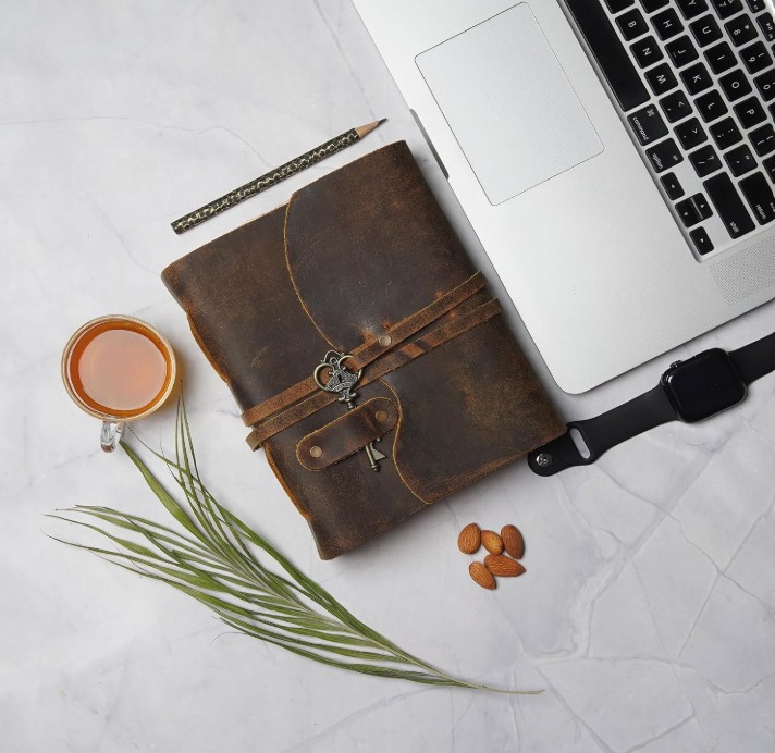 quiet luxury; leather journal